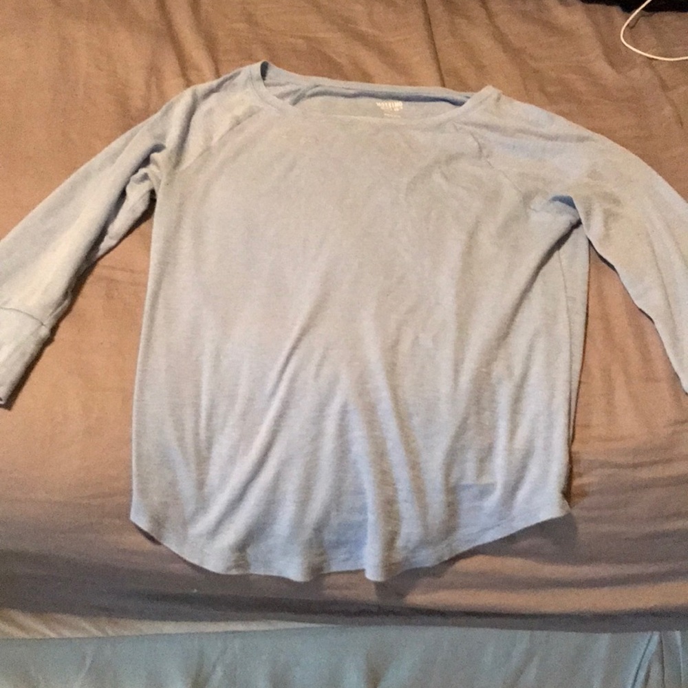 size small blue crop sleeve